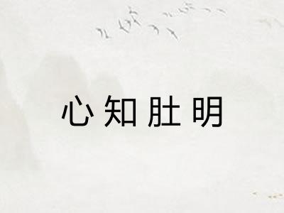 心知肚明