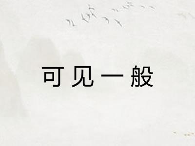 可见一般