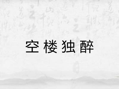 空楼独醉