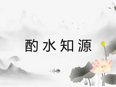 酌水知源