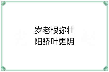 岁老根弥壮阳骄叶更阴